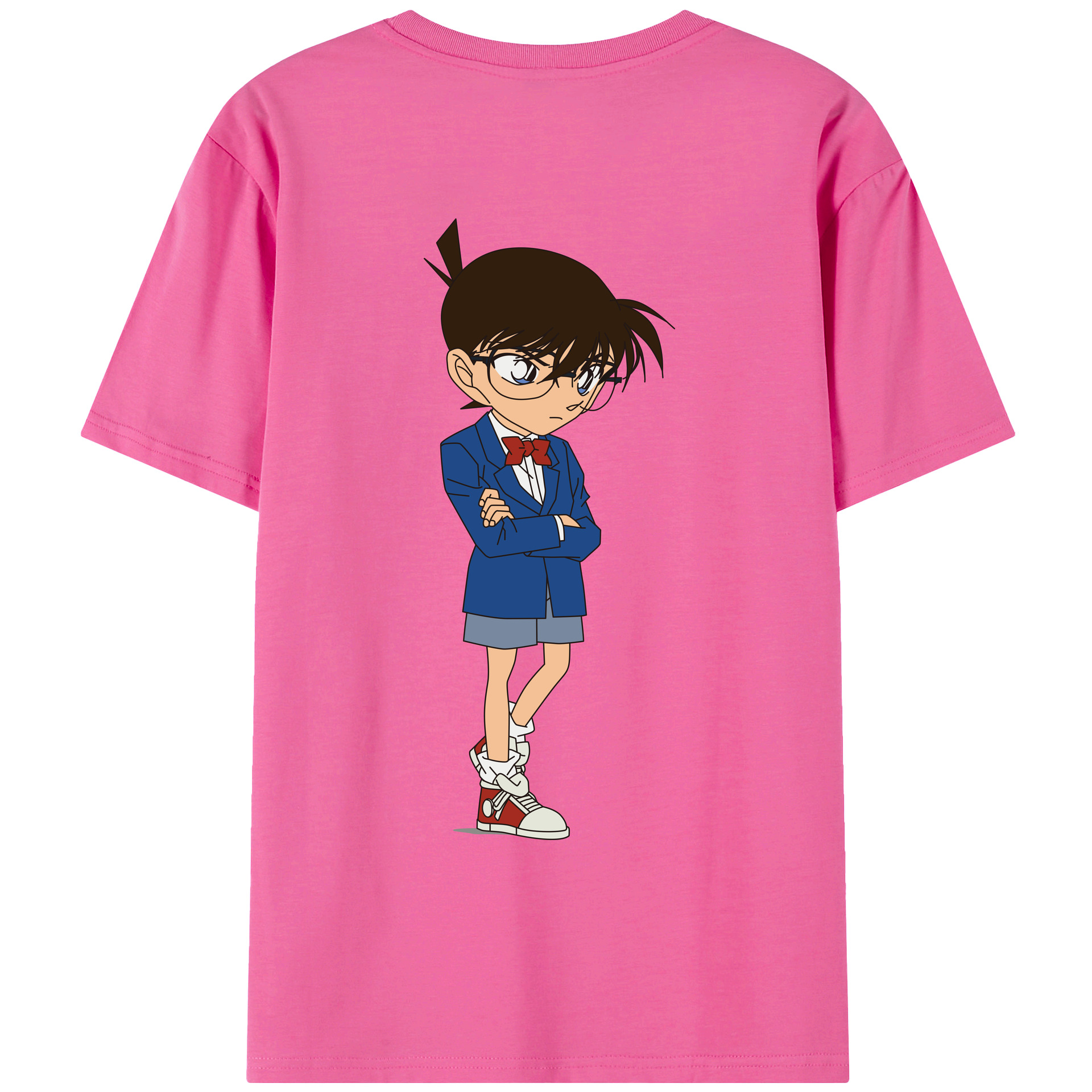 （画像用） 名探偵コナン 江戸川 コナン Detective Conan Conan Edogawa レディース半袖Tシャツ(バックプリント)